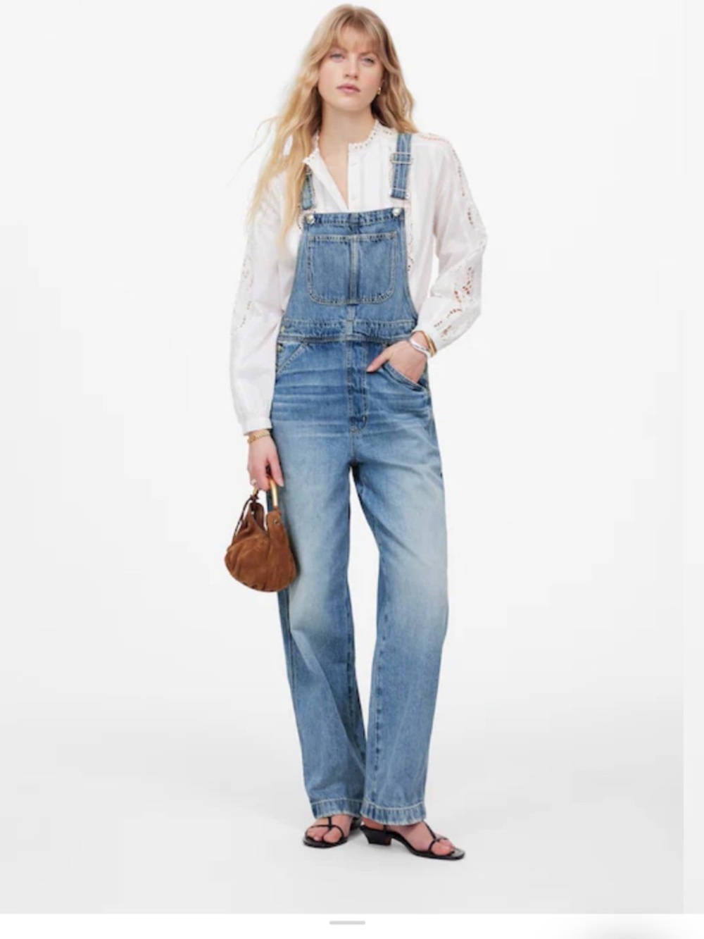 NWT Madewell Denim Relaxed Carpenter Overalls in Lewisberg Wash Size Medium